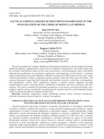 Tactical Particularities of Documents Examination in the Investigation of the Crime of Money Laundering